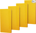 Metal Peg Board Panels for Workbench, Shop, Shed Modular Peg Board Organizer Board Kit, pegboard Wall Organizer(4 Pack, Yellow)