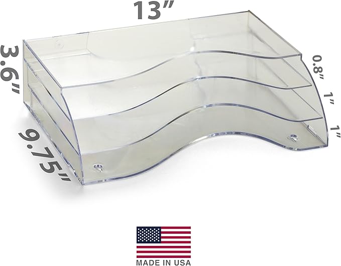 Officemate Two-Way Organizer, 3-Tier, Clear (22904)
