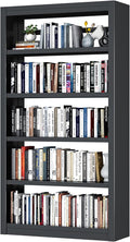 Bookshelf,6-Tier Adjustable Steel Bookshelf,69" H Heavy Duty Metal Bookcase for Home/Office/Garage,Black Shelf (Black, 69" Tall)