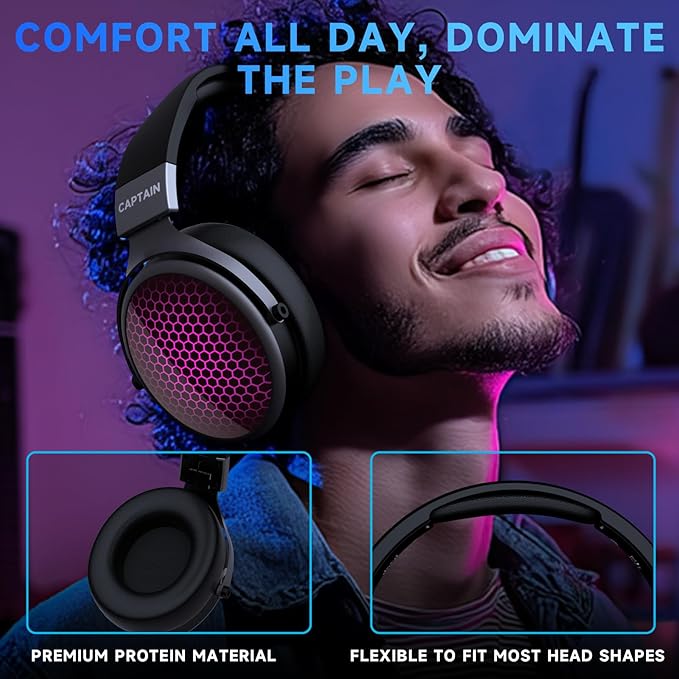 2.4GHz Wireless Gaming Headset for PS5/PS4/PC/Switch - Bluetooth 5.3 Headphones with 7.1 Surround Sound, Noise-Canceling Mic, 30+Hr Battery & Support Playing While Charging - Black