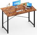 OLIXIS 44 Inch Home Office Desk, Small Computer Work Table with X-Shaped Reinforcement, Home Simple Modern Writing Study Table, Rustic Brown