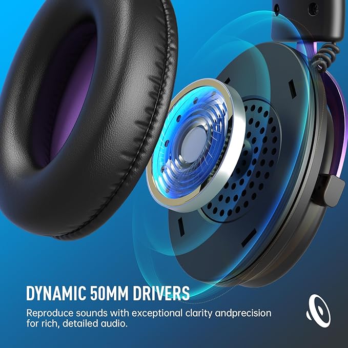 EKSA E900WT Wireless Gaming Headset for PC Ps5 Ps4, 2.4 Ghz USB&Type-C Gaming Headphones with Microphone, 30ms Latency, 80H Battery Bluetooth Headphones for Switch, Laptop, Mobile, Mac