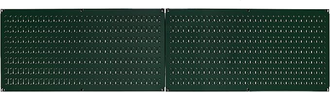 Wall Control Pegboard Rack Horizontal Metal Pegboard Garage Tool Storage Pack - Two 32-Inch Wide x 16-Inch Tall Easy To Install Peg Boards (Green)
