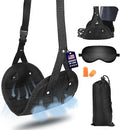 Portable Airplane Foot Hammock(Memory Foam)-Ultimate Comfort Bundle w/Sleep Mask & Ear Plugs, Foot Hammock for Plane Travel Essentials to Relax Your Feet, Airplane Foot Rest for Plane Travel 04