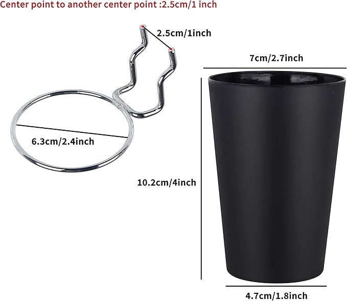Kuhome 6 Set Ring Style Pegboard Hooks with Pegboard Cups, Black, Stainless Steel & Plastic, Ideal for Craft Room, Work Bench, Garage