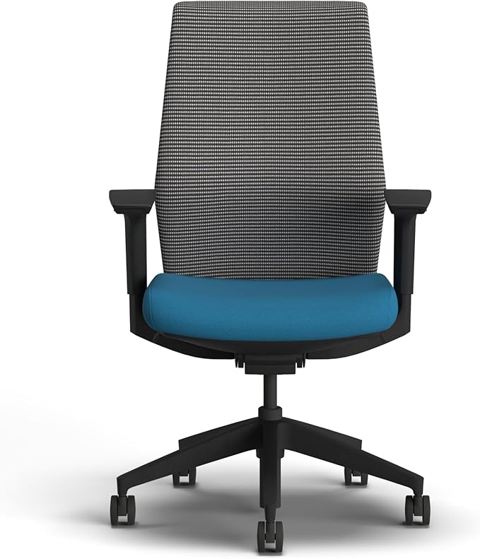 HON Cipher Mesh Office Chair, Standard Cylinder, Height Adjustable Arms, Office Chair with Lumbar Support, Black Mesh, Black Frame, Peacock