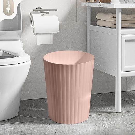 Small Platic 2 Gallon Trash Can - Compact Wastebin for Bathroom, Kitchen, Office, Home Use - Pink
