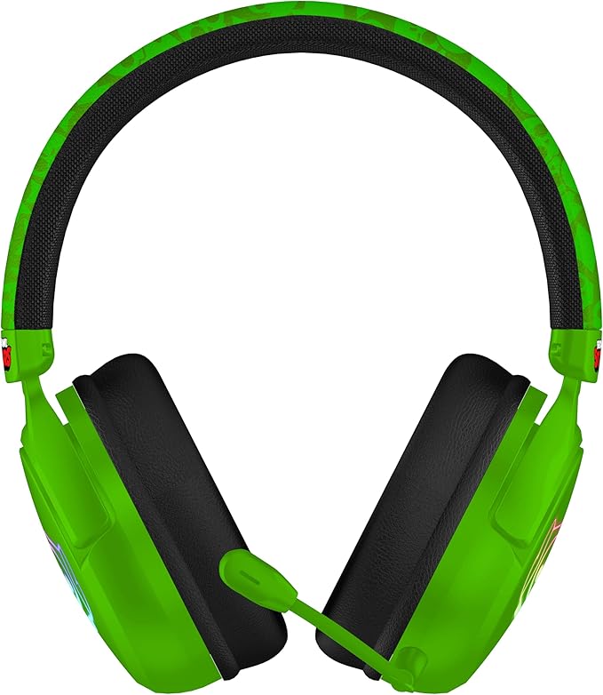 SUBSONIC - Brawl Stars Wireless Gaming Headset with LED and Detachable Microphone. Officially Licensed Gaming Headset, Compatible with Consoles, PCs, Tablets and Smartphones - Green