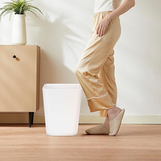 Small Trash Can - Plastic Waste basketbin - for Office,Home,Bathroom,Kitchen - 1.8 Gallon - Khaki