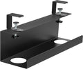 ZhiYo Steel 15.8in Cable Management Under Desk Tray, XL Clamp-On Under Table Cable Tray, No Drill Cord Hider Organizer for Desk, Wire Management Raceway, Black, W4.9in x H5.9in