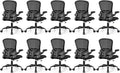 FelixKing Office Desk Chairs, Ergonomic PC Desk Chair with Wheels, Adjustable Lumbar Support and Height, Swivel Computer Chair with Flip-up Armrests, Ergo Mesh Backrest for Working (Black, Pack of 10)