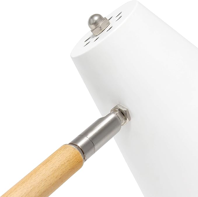 Simple Designs LD1059-WHT Wooden Pivot Desk Lamp, Matte White