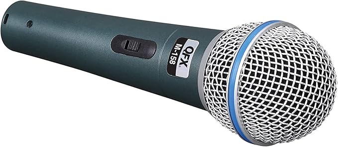 QFX Instrument Dynamic Microphone, XLR Connector (M-158), Black