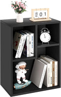 VECELO 3-Cube Small Bookshelf, Modern Bookcases with Shelves Height Up to 12.8 Inches, Suit for Common Size Textbook, Vertical or Horizontal, Cubby Storage Organizer,Vintage Black