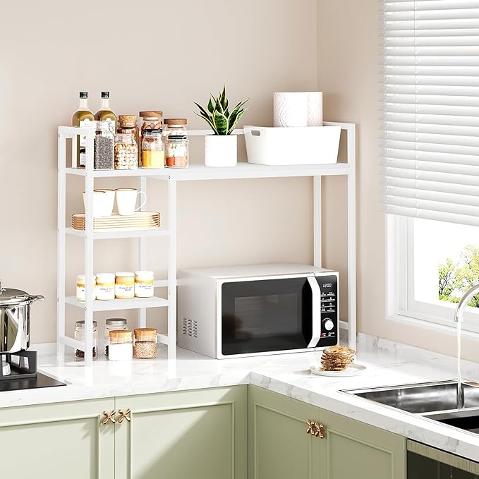 38.6" Book Shelf with 3 Tier Open Shelves Bookshelf and Desk Shelf to Combined for Computer Desks, Desk Hutch for Top of Desk, Bookcase for Dorm or Office, Adjustable Desktop Shelfs, White