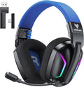 WESEARY Wireless Gaming Headset for PC, Laptop, Mac & Switch, Dual Low-Latency 2.4GHz USB/Type-C, Bluetooth Gaming Headphones with ENC Mic for Cube Accessories, 3D Stereo,Colorful Light, 50H Power
