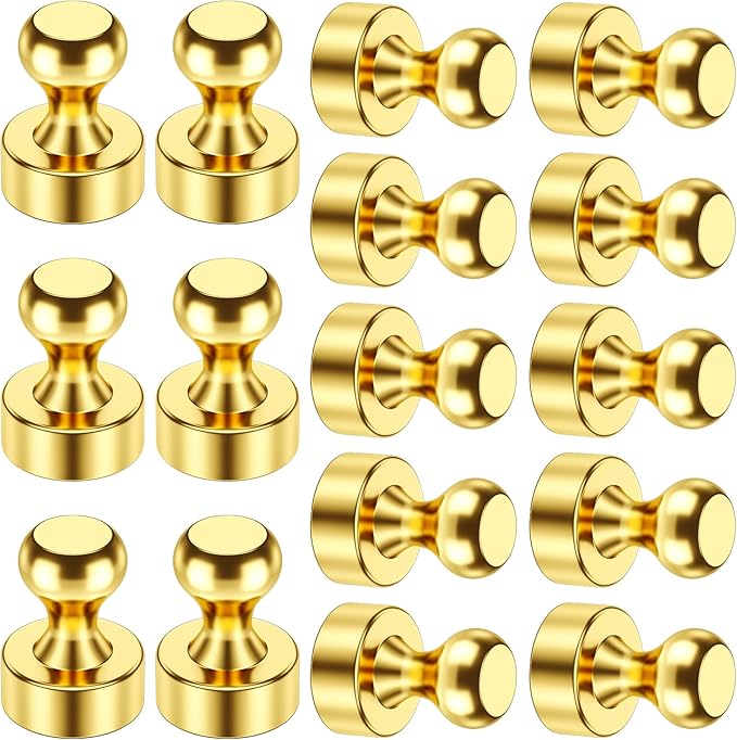 16 Pcs Fridge Magnets, Refrigerator Magnets, Small Strong Magnets, Whiteboard Magnets for Fridge, Magnetic Push Pins for Locker, Kitchen Decor and Accessories, Office, Classroom Organization