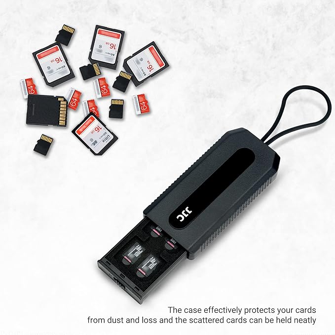 Portable Memory Card Case Holder for 6 SD SDHC SDXC Cards and 12 Micro SD TF Cards, Anti-Shock SD Card Case with Easy Push-Pull Design