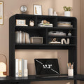 5-Tier Desk Shelf, 37.4''W Desktop Bookshelf for Computer Monitor, Desktop Organizer Shelf Storage Rack with 6 Cubbies, 5-Level Desk Hutch Display Rack for Home, Office, Dorm, Vanity, Black
