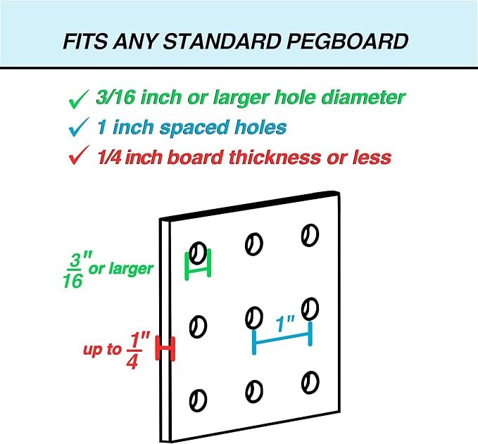 RightArrange Pegboard Baskets, Set of 3 Black - Hooks to Any Peg Board - Square Style Baskets Hold More - Organize Tools, Workbench, Accessories, Garage Storage - Wall Organizer Attachments