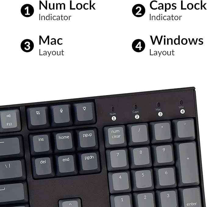 Keychron K10 Wireless Mechanical Gaming Keyboard, 104 Keys Full Size with Gateron G Pro Red Switch, White LED Backlight Rechargeable USB-C Wired Bluetooth Professional Office Keyboard for Mac/Windows