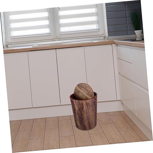 Slim Trash Can Rotating Lid Bedroom Bin Lid Office Garbage Can Desktop Waste Basket Home Office Waste Bin