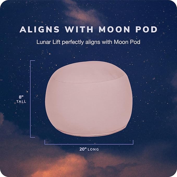 Moon Pod Lunar Lift Footrest for Bean Bag Chair - 20" x 8" Zero-Gravity Micro-Bead Stuffed for Stress, Relaxation & Comfort for Circulation (Pink)