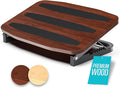 Adjustable Under Desk Foot Stool - Ergonomic Foot Rest with 7 Angles - Walnut