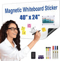 Magnetic Whiteboard Sticker - Adhesive Backing 40" x 24" Dry Erase Board for Wall Whiteboard Contact Paper for Office Home