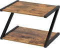 YATINEY Desktop Printer Stand, 2-Tier Printer Table with Storage Shelf, Under Desk Printer Stand for Office, Open Organizer Shelf, Easy Assembly, Rustic Brown PS02BR