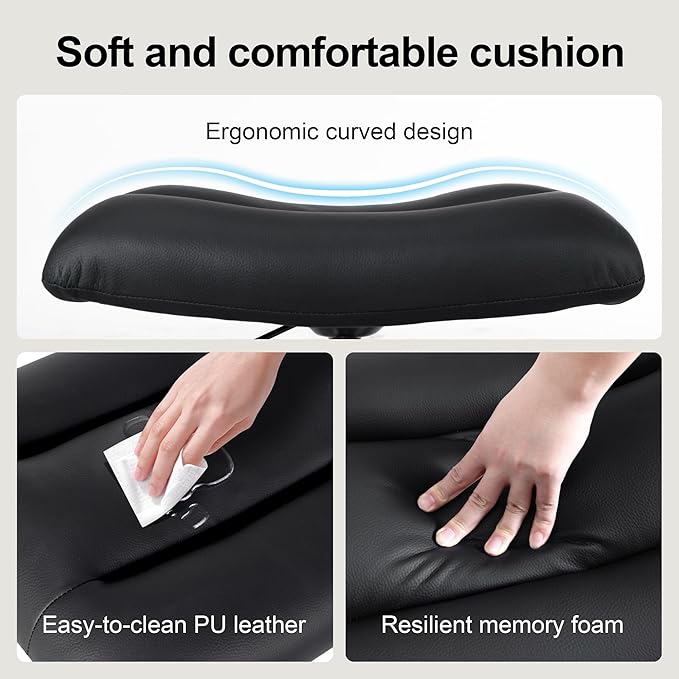 Frassie Mobile Gaming Office Footrest Stool Under Desk Multi-use Height Adjustable Rolling Foot Stool Rest Ottoman (Silver)