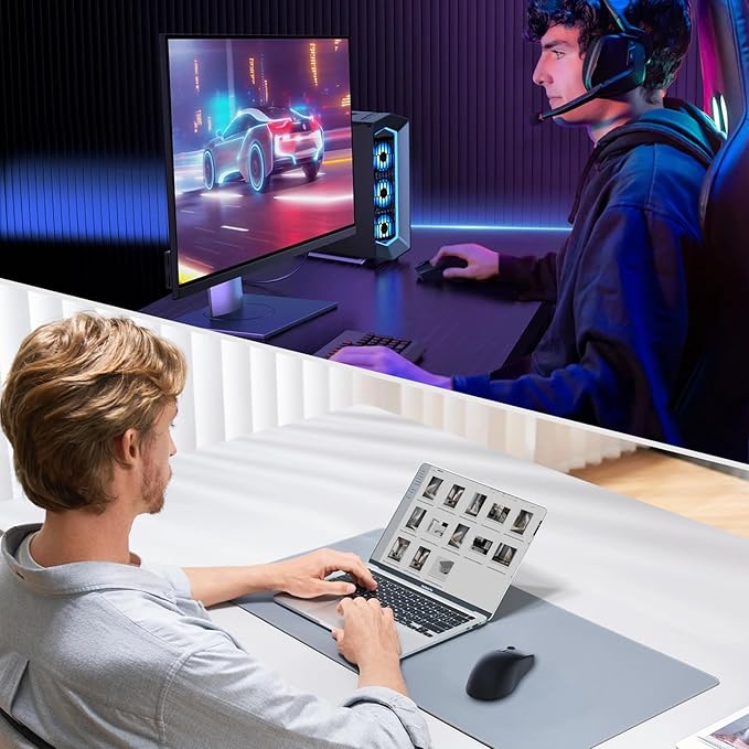 RisoPhy Superlight Wireless Gaming Mouse, 62g Dual Macro-Switches Gaming Mouse, 3-Mode Wireless/USB-C/Bluetooth Mouse with Adjustable 12000DPI, 5 Programmable Buttons Computer Mouse for PC/Mac-Black