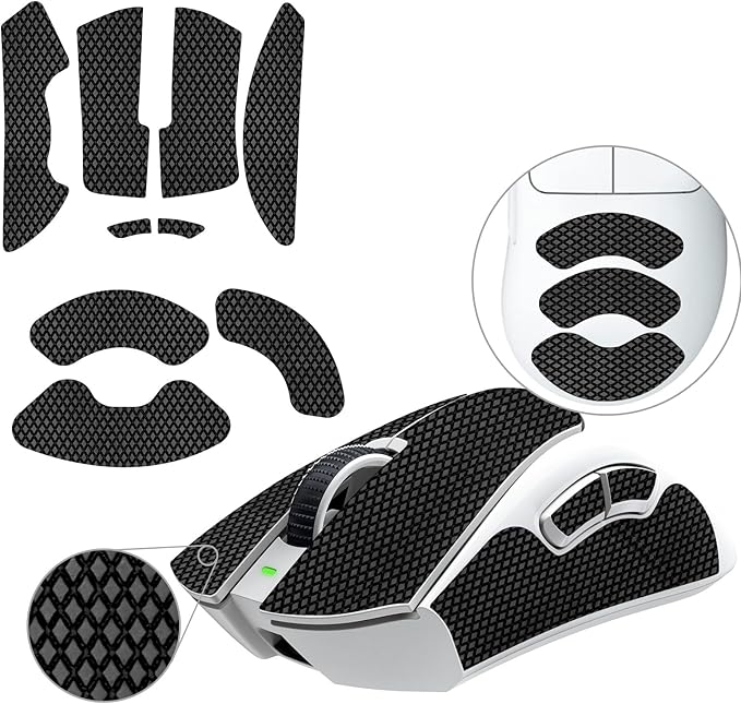 TALONGAMES Mouse Anti Slip Grip Tape Compatible with Razer Deathadder V4 Pro Gaming Mouse, Palm Sweat Absorption, Thin 0.5mm, Cut to Fit, Easy to Apply, Mouse Skin