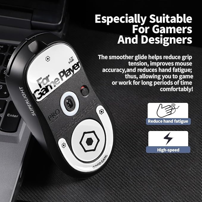 immoenuc Glass Mouse Skates for 2024 Logitech G PRO X Superlight 2 DEX Lightspeed Wireless Gaming Mouse Feet Pads Smooth Durable Game Mouse Accessories (White)