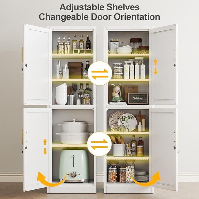 Ckzbx Metal Locker Tall Narrow Storage Cabinet, 67" H Locking Tool File Cabinets Snack Locker Organizer for School Classroom,Bedroom,Gym Home Office,Entryway and Hallway (20" W 2Door White)
