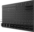 Metal Peg Board Kit with 1/4" Pegboard Accessories, 6 Pack 12"X24" Pegboard and 264PCS Extra Thick Pegboard Accessories,Wall Organizer Peg Board Panels Tool Organizer Storage System (Black)