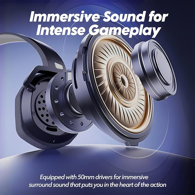 NUBWO Wireless Gaming Headset with Mic for Ps5 Ps4 PC, Zero Interference, 100-Hour Battery All-Day Play, 23ms Sync for Fortnite & Call of Duty/FPS Gamers, Triple Mode All Devices Compatible - New