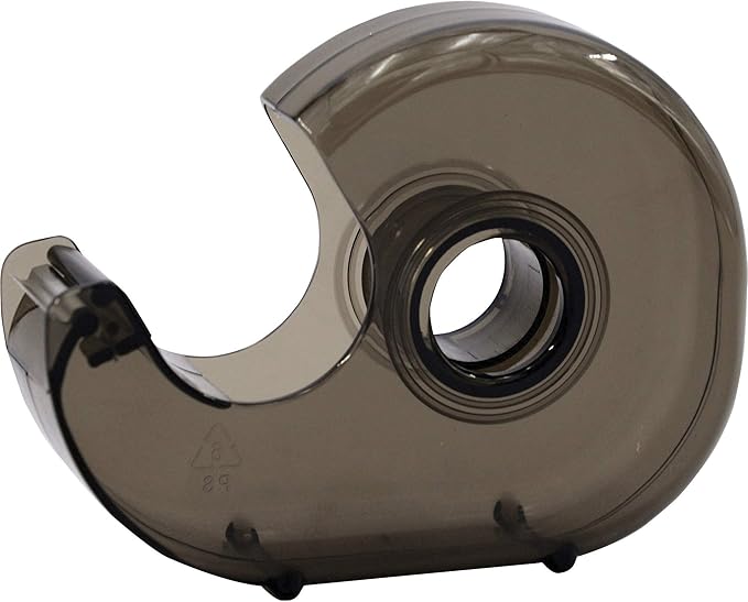 Tape Dispenser, Refillable Handheld Tape Dispenser 1" Core, Translucent, Smoke/Plastic - Durable Scotch Tape Dispenser - (No Tape Included) - 12 Pack