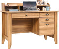 Catrimown Computer Desk with Drawers and Hutch, Farmhouse Home Office Desk with File Drawer,Student Girls Desks,Teens Writing Table, Small Computer Desk for Bedroom, Rustic Oak