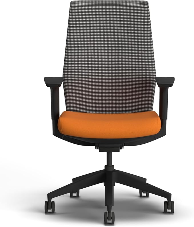 HON Cipher Mesh Office Chair, Standard Cylinder, Height Adjustable Arms, Office Chair with Lumbar Support, Black Mesh, Black Frame, Apricot