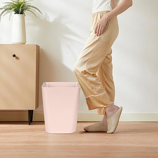Small Trash Can - Plastic Waste basketbin - for Office,Home,Bathroom,Kitchen - 1.8 Gallon - Khaki