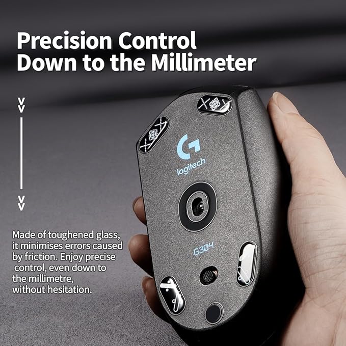 Immoenuc Glass Mouse Skates for Logitech G305/304 Feet Pads - Smooth, Durable Game Accessories (Printing Pattern)