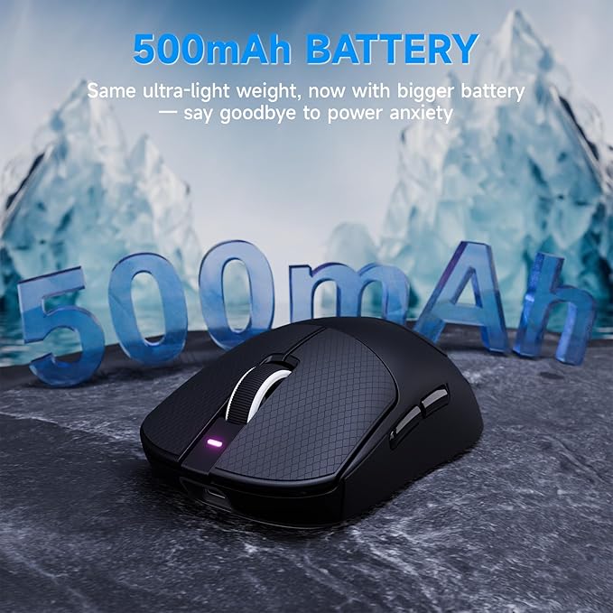 ATTACK SHARK X8 Plus Wireless Gaming Mouse,55g Ultra-Lightweight Wired/BT/2.4GHz Wireless Programmable Mouse,1K Polling Rate,PixArt PAW3395PRO Sensor,40K DPI,Gamer Mice for PC/Win/Mac/Big Hand(Black)