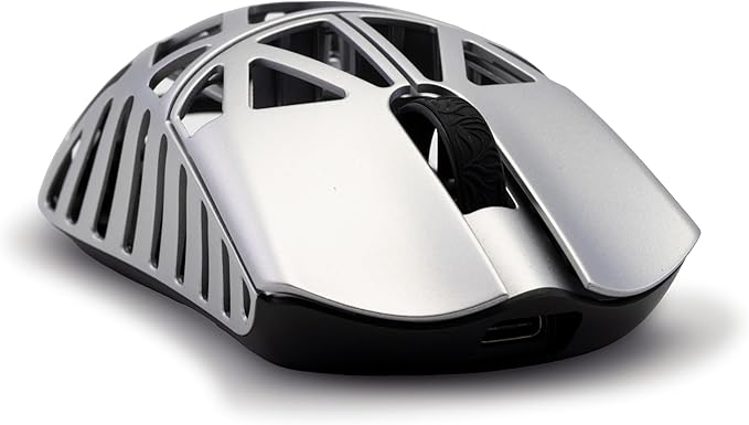 WLMOUSE Beast X Mini Pro Ultra-Light 34g Magnesium Gaming Mouse, PAW3950 HS Sensor, 8K Polling Rate, 30000 DPI,OM & TTC Switches, Customizable Side Panels.(Milky White(TTC Switch-Side Slits))