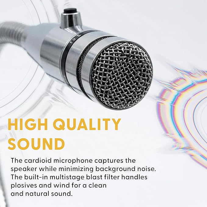 REBUILD SKILLS Push-to-Talk Microphone RBX-515SBG-18X Compatible with Shure 515SBG-18X for use in Restaurants Grocery Store Drive Thru - 20" Gooseneck, Mount Attached and 6½’ Cord