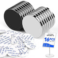 LOVIMAG Strong Magnets, Super Strong Round Magnets, 16Pack Magnet for Fridge, Magnet with Adhesive Backing for Office, Science,Whiteboard, DIY-1.26 inch x 1/8 inch (8 Black, 8 Silver)