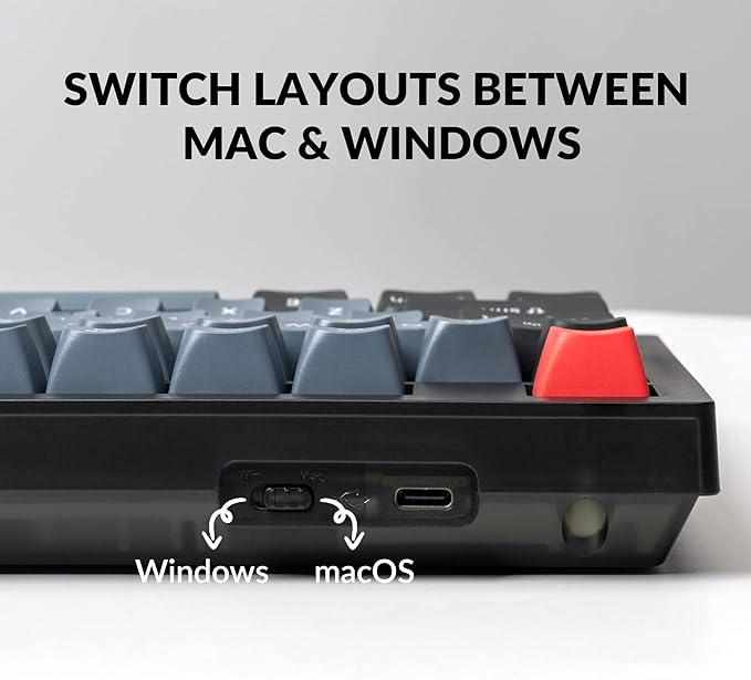 Keychron V6 Wired Custom Mechanical Keyboard, Full-Size QMK/VIA Programmable Macro with Hot-swappable Keychron K Pro Brown Switch Compatible with Mac Windows Linux (Frosted Black-Translucent)
