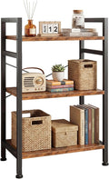 DUMOS 3 Tiers Bookshelf, Classical Book Shelf, Tall Display Shelves in Living Room/Home/Office, Storage Organizer for CDs/Books/Movies, Brown