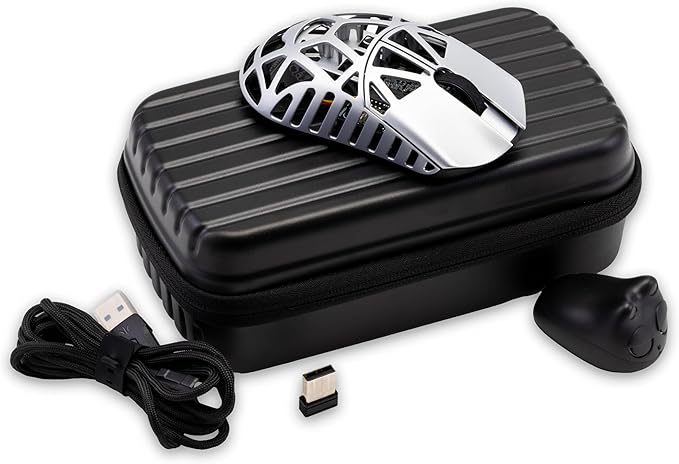 WLMOUSE Beast X Mini Pro Ultra-Light 34g Magnesium Gaming Mouse, PAW3950 HS Sensor, 8K Polling Rate, 30000 DPI,OM & TTC Switches, Customizable Side Panels.(Milky White(OM Switch-Side Slits))
