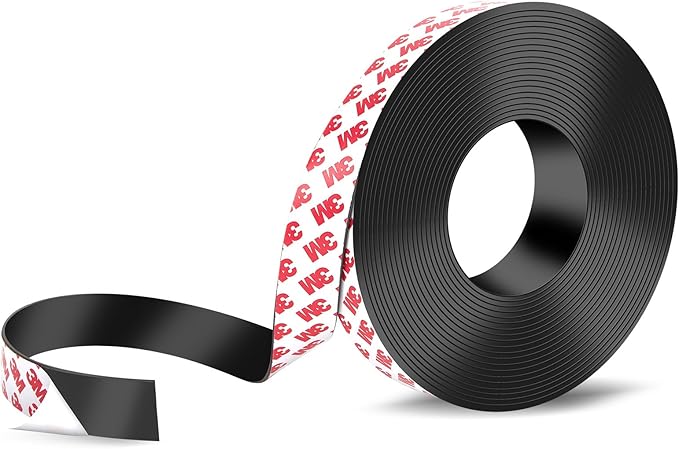 DTLHCNCT Strong Adhesive Magnetic Tape Strip Roll- 0.78" x 32ft, Cuttable Magnetic Sheets for,DIY Art Projects, Whiteboards, Fridge Organization - Ideal for Home, School, Office Use.(0.06" Thick)
